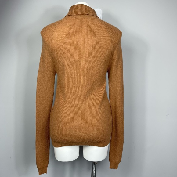 LK Bennett Lulumay Camel Tan Turtleneck Wool Cashmere Jumper Ribbed Sweater XS - Picture 7 of 16